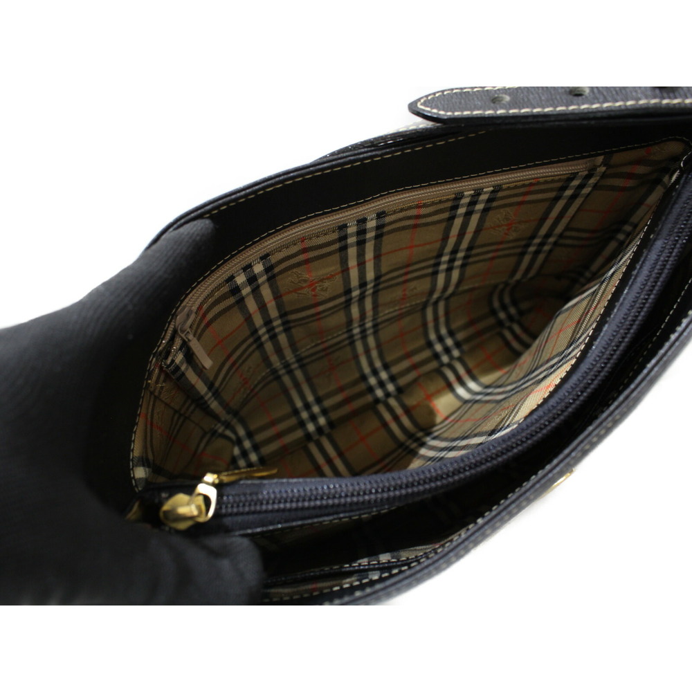 Burberry Bag One Black Hobo Leather Shoulder - Picture 7 of 7